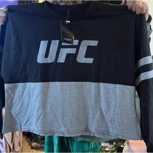 UFC Black and Gray Colorblock Long Sleeve Tee